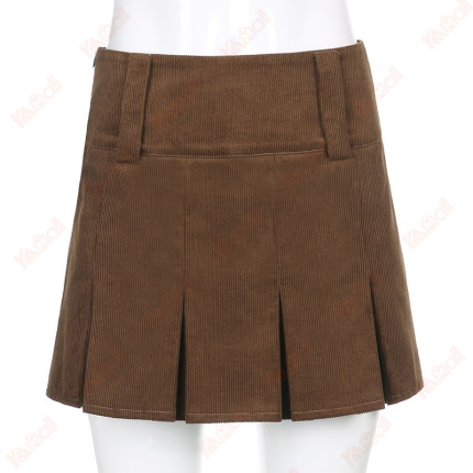 leisure corduroy plain short skirt